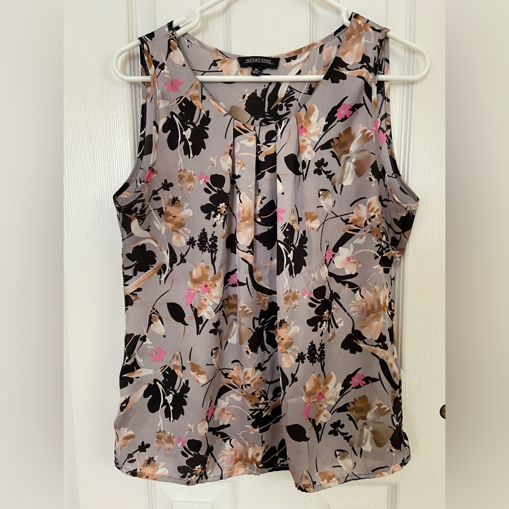 NOTATIONS FLORAL SLEEVELESS TOP Medium